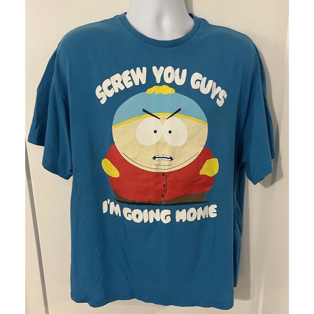South Park Eric Cartman Screw You Guys I'm Going Home Blue Tee XXL Tagless